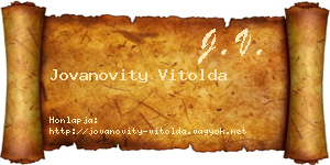 Jovanovity Vitolda névjegykártya